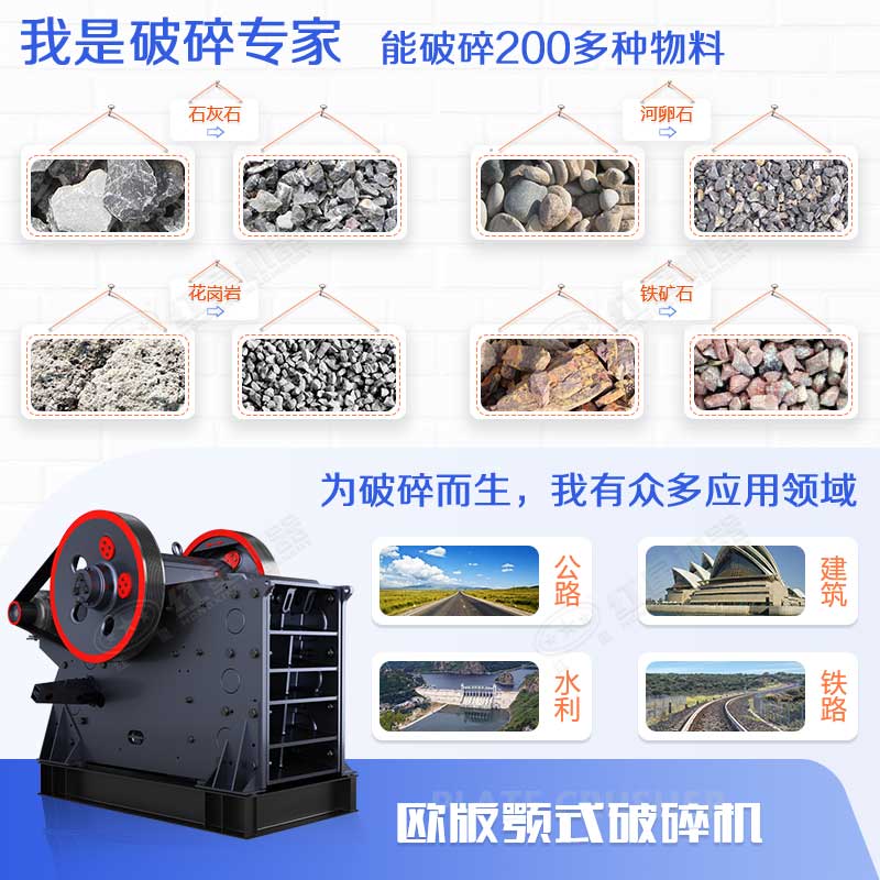 顎式破碎機(jī)能力強(qiáng)、應(yīng)用范圍廣