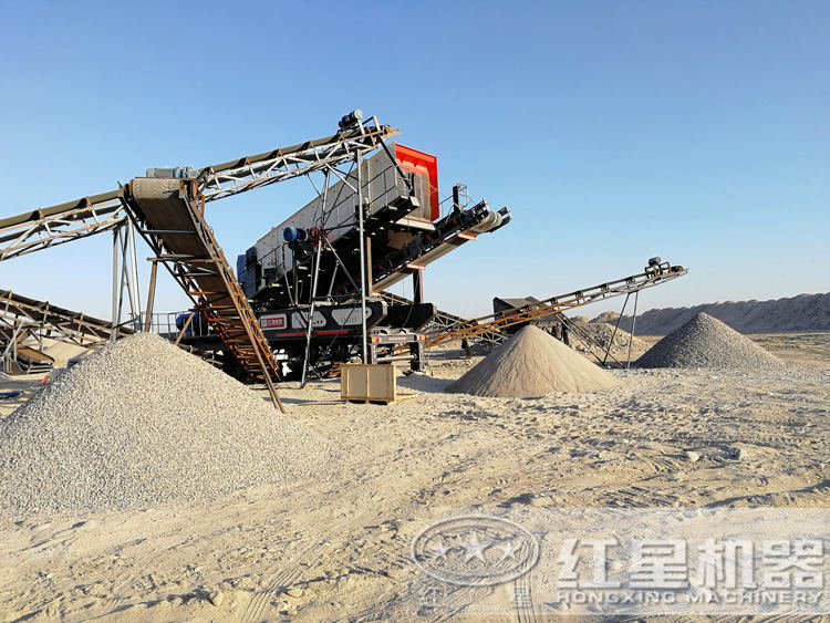 移動制砂機(jī)生產(chǎn)圖，多種制砂規(guī)格可以選擇