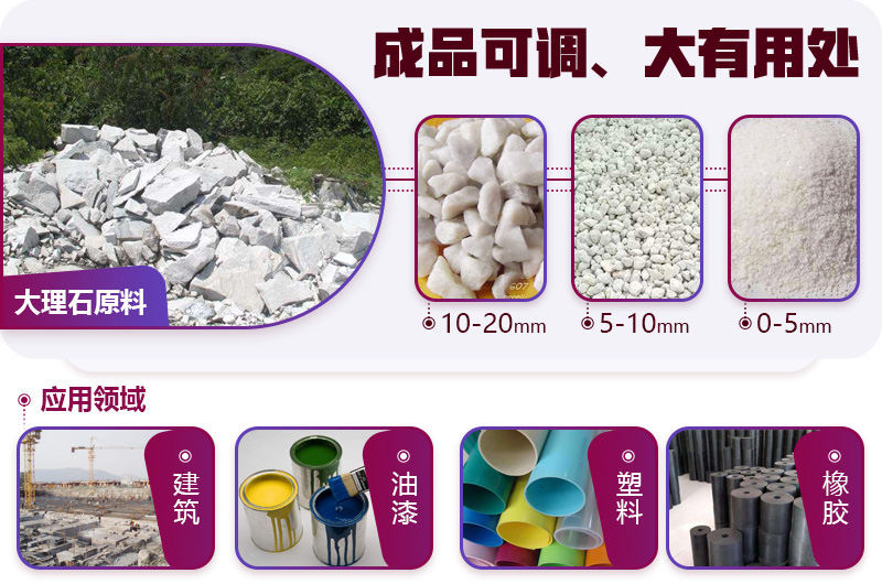 大理石破碎后應(yīng)用廣泛，不愁銷路