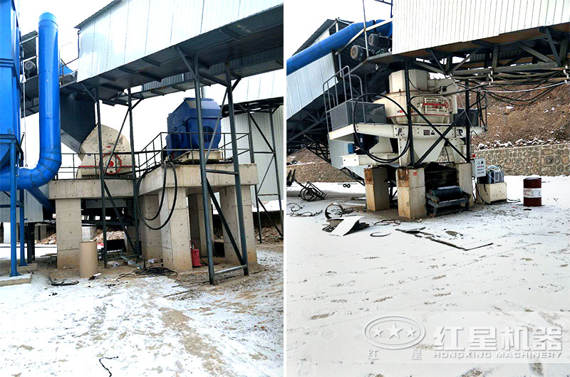 陽(yáng)泉砂石廠(chǎng)：PCZ1716重錘破+HXVSI1140制砂機(jī)
